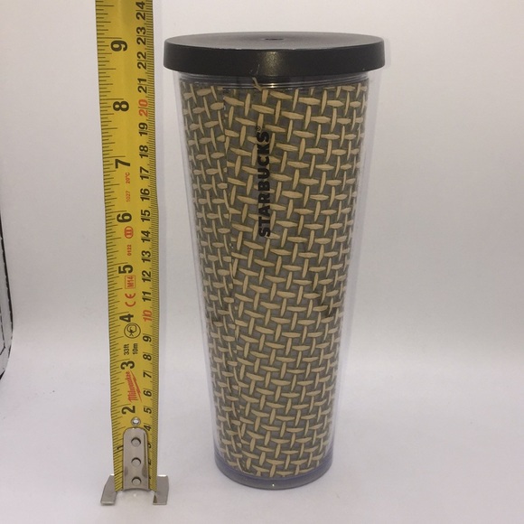 Starbucks Tumbler 24 oz Venti Burlap Woven Basket Weave Cold Drink Cup 2018 - Picture 9 of 10